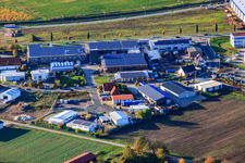 Nordring commercial area in Rülzheim in the state Rhineland-Palatinate, Germany out of the air