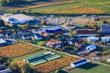 Nordring commercial area with Auto-Grün OHG in Rülzheim in the state Rhineland-Palatinate, Germany