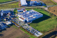 DBK David + Baader GmbH in Rülzheim in the state Rhineland-Palatinate, Germany seen from a drone