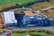 New building of ITK Engineering GmbH in Rülzheim in the state Rhineland-Palatinate, Germany seen from above
