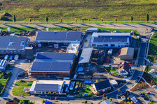 Aerial view of Nordring commercial area with Serr Wintergärten GmbH in Rülzheim in the state Rhineland-Palatinate, Germany