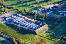 Geothermal power plant in Insheim in the state Rhineland-Palatinate, Germany from above