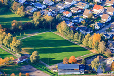 Aerial photograpy of Football pitches of FC1924 Insheim eV in Rohrbach in the state Rhineland-Palatinate, Germany
