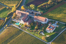 Complex of the hotel building Leinsweiler Hof in Leinsweiler in the state Rhineland-Palatinate, Germany seen from above