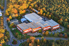 Drone recording of Furniture Gilb in Herxheim bei Landau in the state Rhineland-Palatinate, Germany