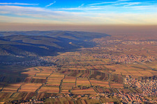 Vineyards from the edge of the Haardt to the A65 motorway in Edenkoben in the state Rhineland-Palatinate, Germany