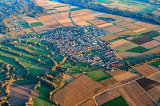 Aerial view of View of the town from the northwest in Steinweiler in the state Rhineland-Palatinate, Germany