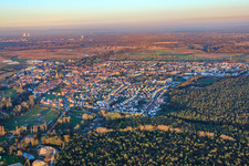 City overview from the west in Rülzheim in the state Rhineland-Palatinate, Germany