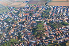 Aerial photograpy of Bellheimer Street in Hördt in the state Rhineland-Palatinate, Germany