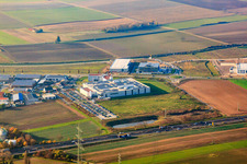 Aerial view of DBK David + Baader GmbH in Rülzheim in the state Rhineland-Palatinate, Germany