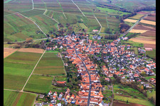 Main Street from the West in Göcklingen in the state Rhineland-Palatinate, Germany