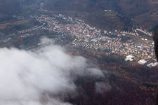 Drone image of Annweiler am Trifels in the state Rhineland-Palatinate, Germany