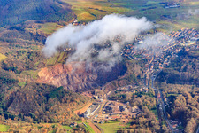 Quarry Albersweiler of the Basalt-Actien-Gesellschaft under clouds in Albersweiler in the state Rhineland-Palatinate, Germany