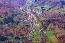 Village in the Palatinate Forest in the Dernbachtal from the south in Dernbach in the state Rhineland-Palatinate, Germany
