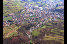 View of the town from the north in Albersweiler in the state Rhineland-Palatinate, Germany