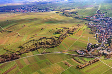 Aerial view of Kleine Kalmit nature reserve in winter from the north in the district Arzheim in Landau in der Pfalz in the state Rhineland-Palatinate, Germany