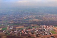 Village view in winter from the south in Freisbach in the state Rhineland-Palatinate, Germany