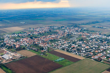 Village view in winter from the northeast in Ottersheim bei Landau in the state Rhineland-Palatinate, Germany