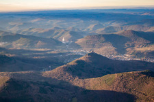Trifels from the southeast in the district Bindersbach in Annweiler am Trifels in the state Rhineland-Palatinate, Germany