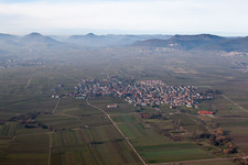 Drone recording of District Nußdorf in Landau in der Pfalz in the state Rhineland-Palatinate, Germany