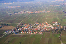 Village view in winter from the south in Walsheim in the state Rhineland-Palatinate, Germany