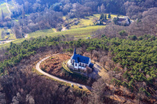 St. Anna Chapel on the Annaberg in Burrweiler in the state Rhineland-Palatinate, Germany out of the air