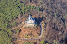 St. Anna Chapel on the Annaberg in Burrweiler in the state Rhineland-Palatinate, Germany seen from above