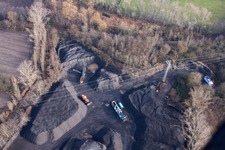 Aerial photograpy of Landau Asphalt Plant in Landau in der Pfalz in the state Rhineland-Palatinate, Germany