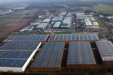 Aerial view of Landau-Ost industrial area in Landau in der Pfalz in the state Rhineland-Palatinate, Germany