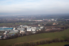 Aerial photograpy of Landau-Ost industrial area in Landau in der Pfalz in the state Rhineland-Palatinate, Germany