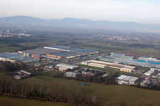 Landau-Ost industrial area in Landau in der Pfalz in the state Rhineland-Palatinate, Germany from above