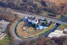 Aerial view of Kontrad-Nolte-Straße in the district Sondernheim in Germersheim in the state Rhineland-Palatinate, Germany