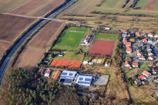 Sports facilities of the Tennis Club Lingenfeld and the TSV 03 Lingenfeld eV in Lingenfeld in the state Rhineland-Palatinate, Germany