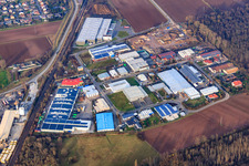 Große Ahlmühle industrial estate in winter in Rohrbach in the state Rhineland-Palatinate, Germany