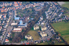 Aerial view of PAMINA School Center Herxheim in Herxheim bei Landau in the state Rhineland-Palatinate, Germany