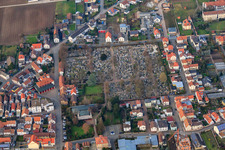 Aerial view of Cemetery in Herxheim bei Landau in the state Rhineland-Palatinate, Germany