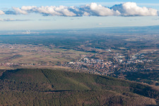 Aerial view of From the west in Wissembourg in the state Bas-Rhin, France