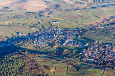 Village - view on the edge of wineyards and forsts in Rechtenbach in the state Rhineland-Palatinate, Germany from above