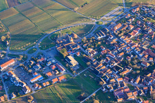 Aerial photograpy of German Wine Gate Palatinate in the district Schweigen in Schweigen-Rechtenbach in the state Rhineland-Palatinate, Germany