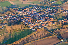 Village view from the southwest in winter in Barbelroth in the state Rhineland-Palatinate, Germany