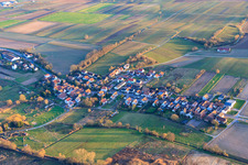 Village view from the northwest in winter in Hergersweiler in the state Rhineland-Palatinate, Germany