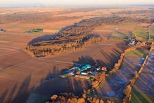 Aerial view of Biogas plants of Wagner GmbH in Steinweiler in the state Rhineland-Palatinate, Germany