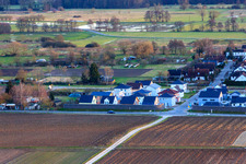 Aerial photograpy of New development area in Holderbusch from the north in Minfeld in the state Rhineland-Palatinate, Germany