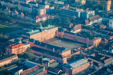 Lyzeumstraße and Castle in Rastatt in the state Baden-Wuerttemberg, Germany