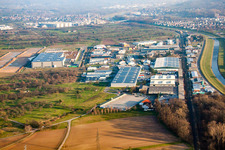 Fritz-Minhardt-Straße industrial area in Kuppenheim in the state Baden-Wuerttemberg, Germany