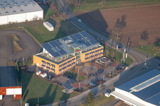 Industrial estate and company settlement on Murg in Kuppenheim in the state Baden-Wurttemberg, Germany