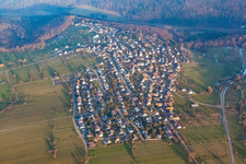 Aerial view of From the west in the district Burbach in Marxzell in the state Baden-Wuerttemberg, Germany