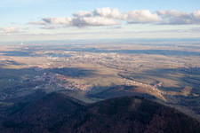 Landau from the west in Landau in der Pfalz in the state Rhineland-Palatinate, Germany from above