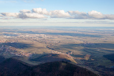 Landau from the west in Landau in der Pfalz in the state Rhineland-Palatinate, Germany seen from above