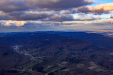 View of the town in winter from the south in Dernbach in the state Rhineland-Palatinate, Germany